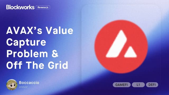 AVAX’s Value Capture Problem & Off The Grid